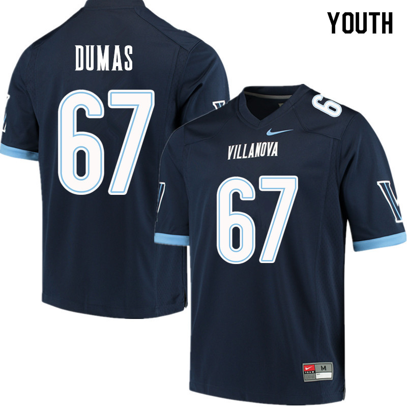 Youth #67 MJ Dumas Villanova Wildcats College Football Jerseys Sale-Navy - Click Image to Close
